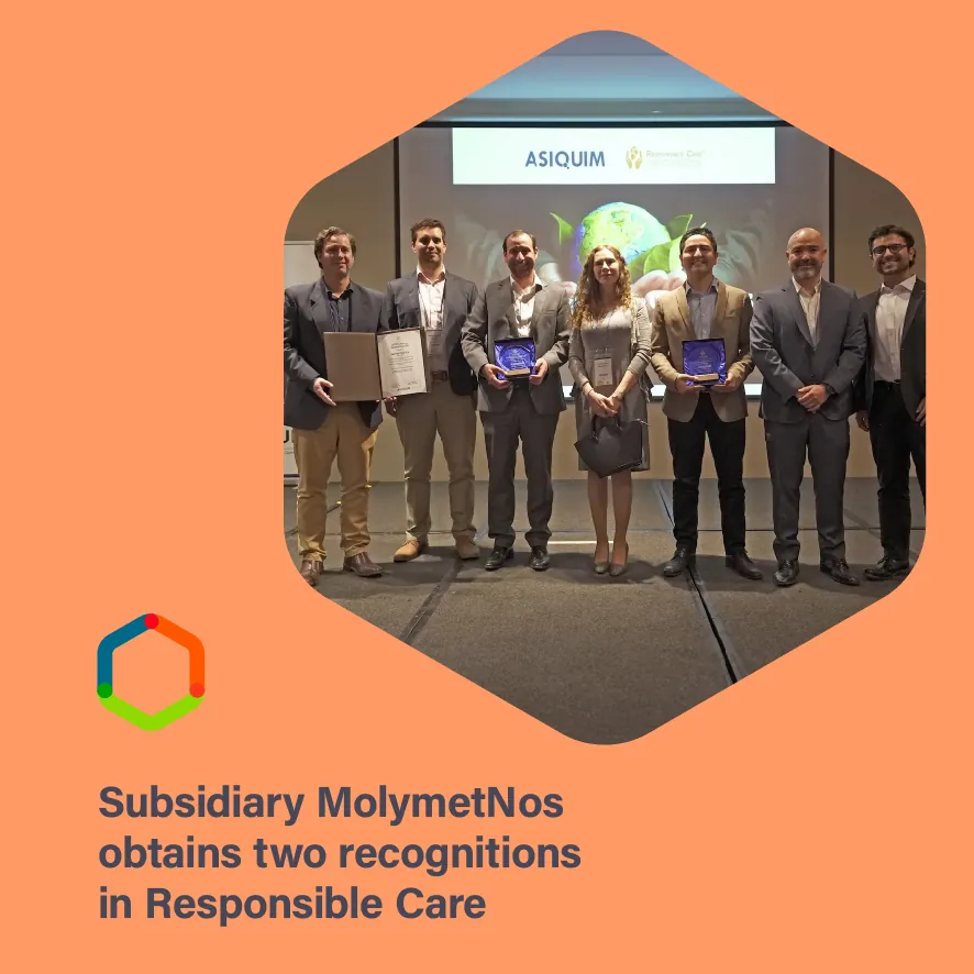 Subsidiary MolymetNos obtains two recognitions in Responsible Care